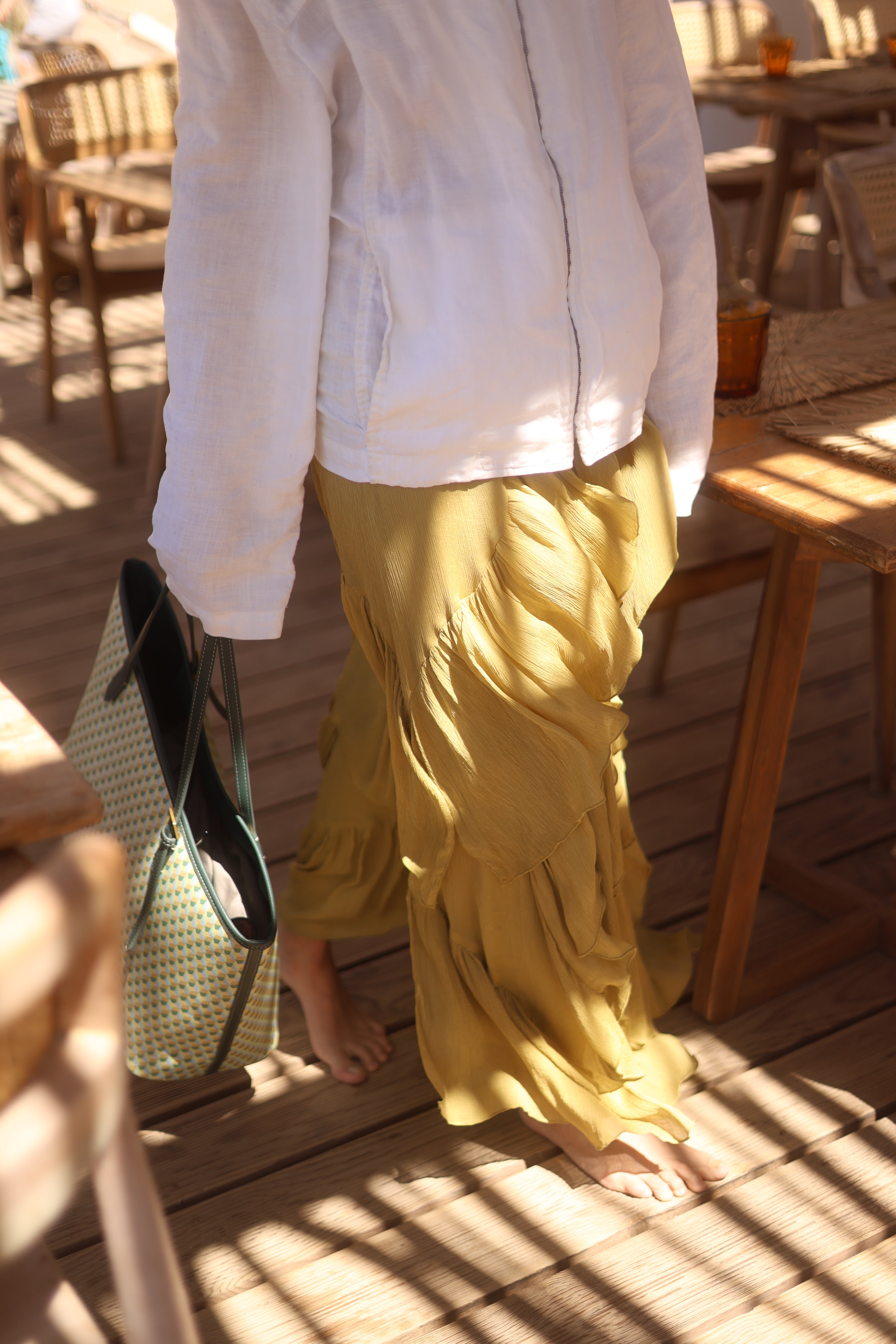 Fourre-tout en toile enduite Lime