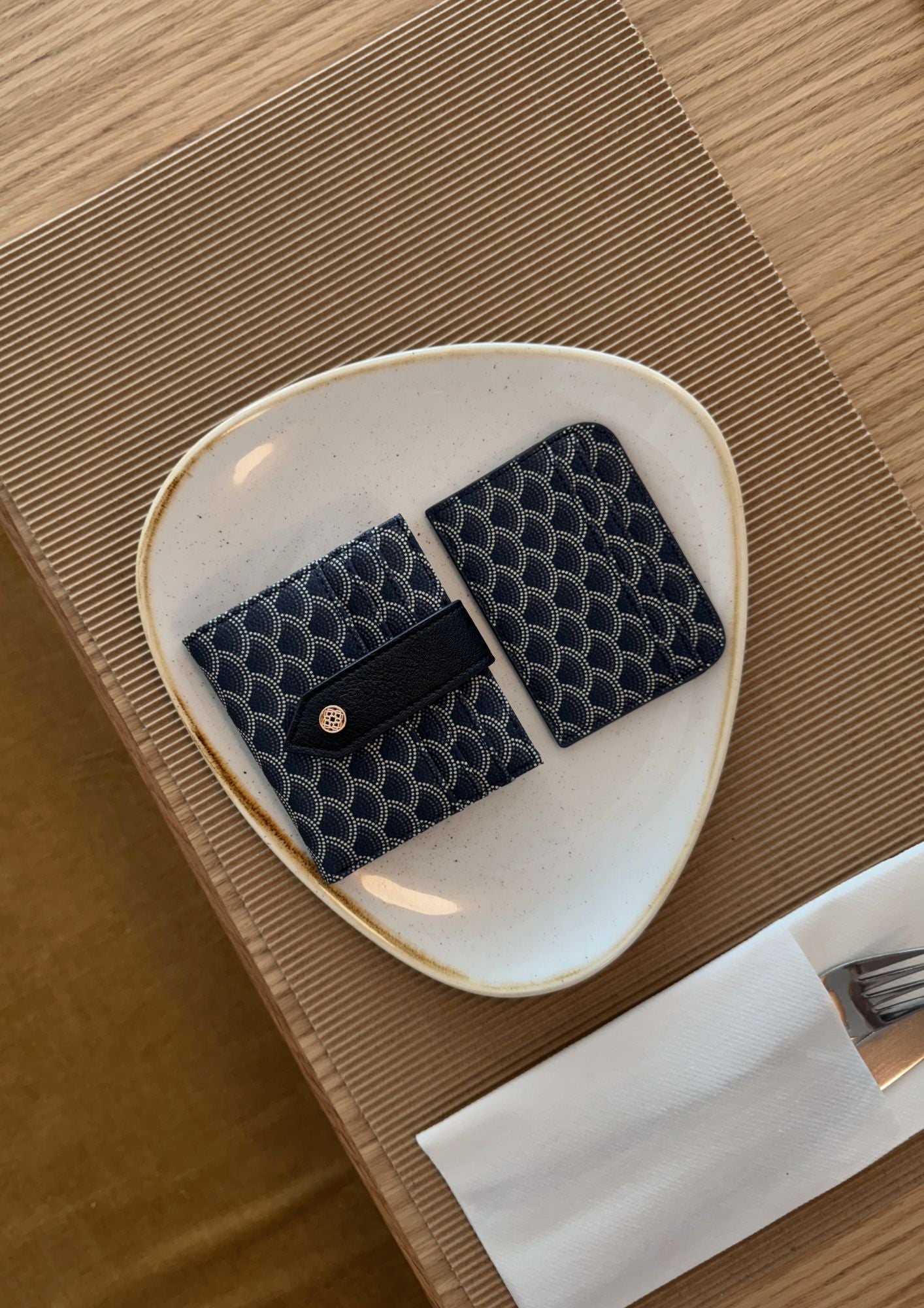 Kubu Porte-cartes Bleu marine