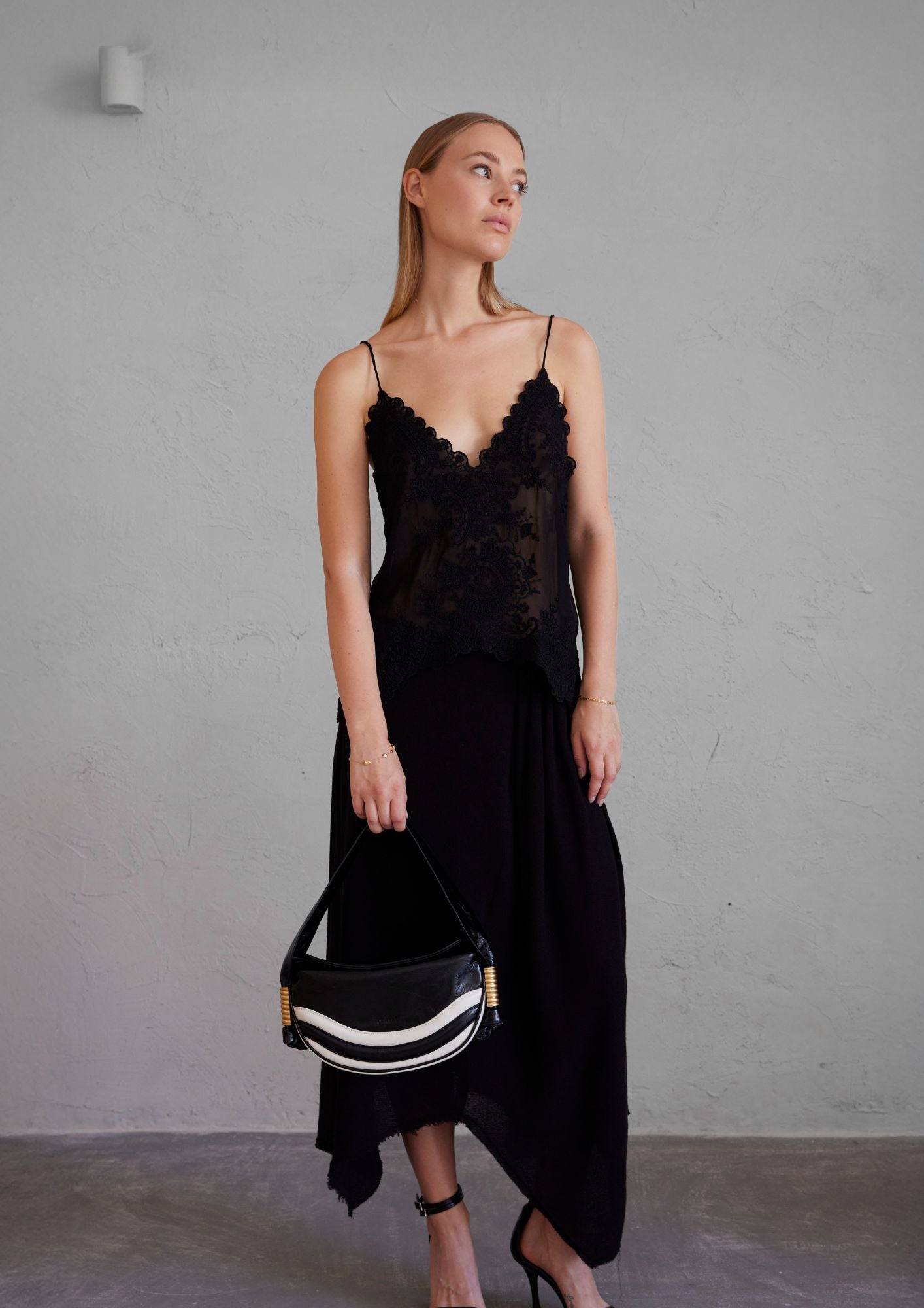 Sac à bandoulière Penelope Black  et blanc