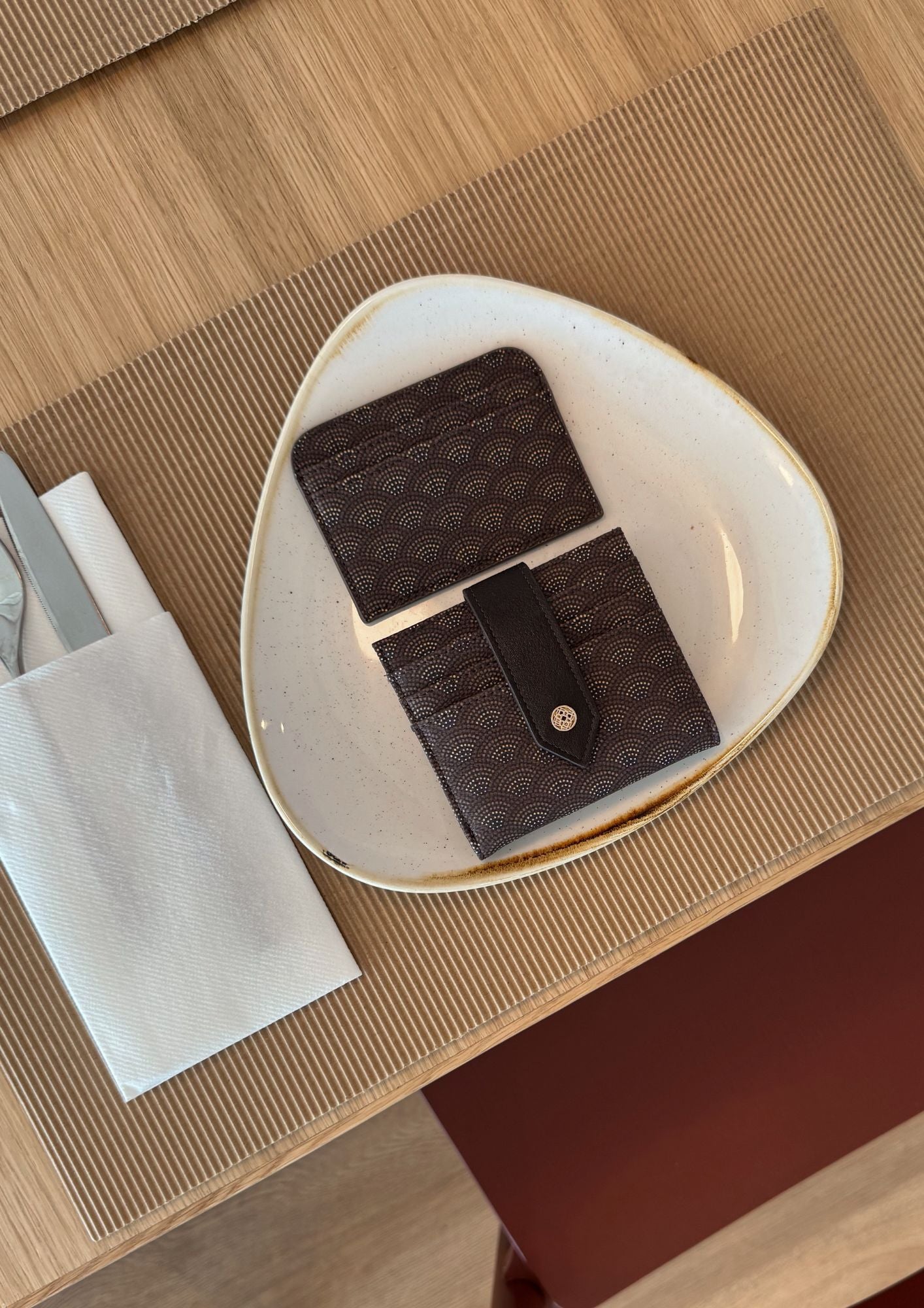 Kubu Portefeuille carré Marron