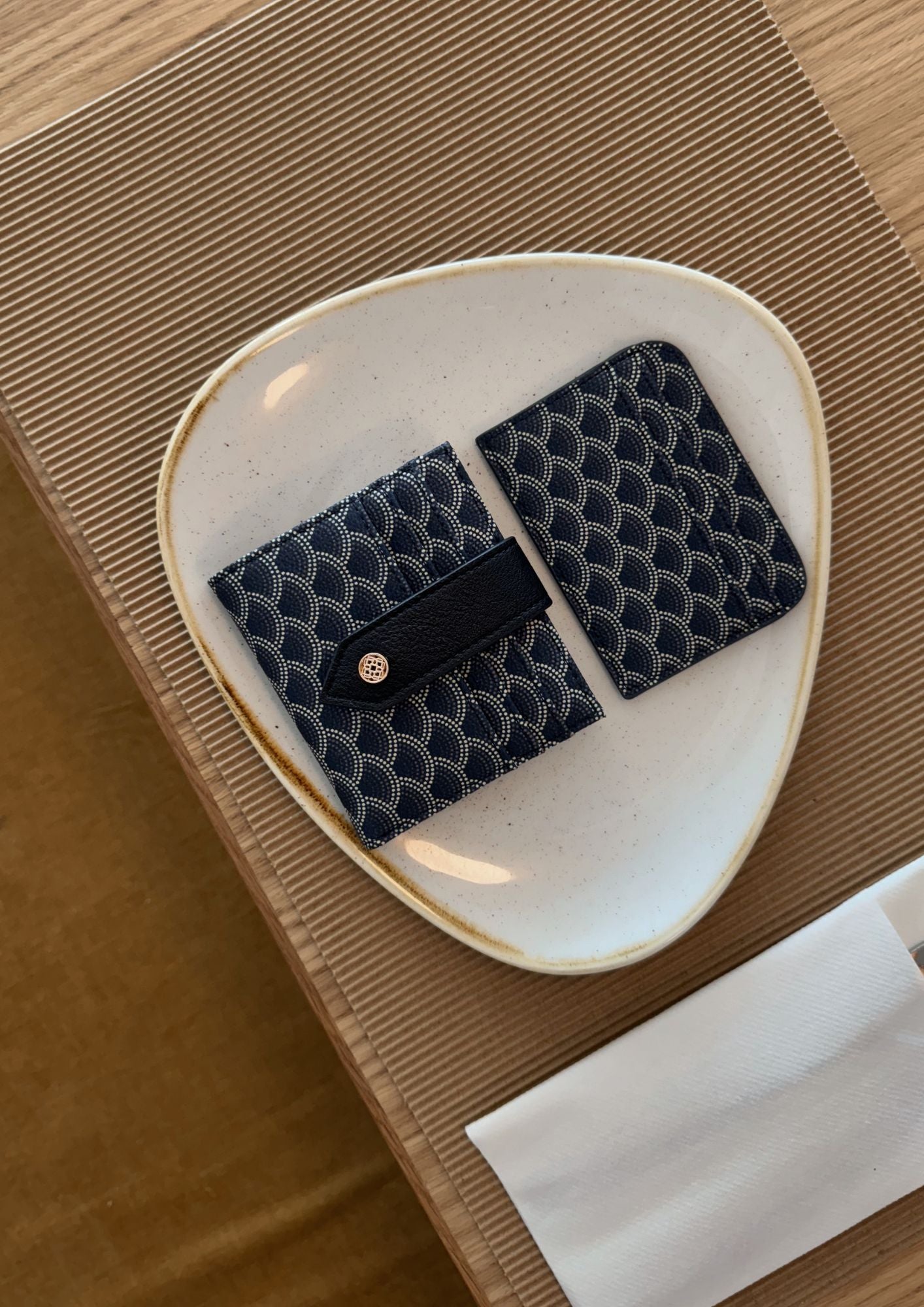 Kubu Portefeuille carré Bleu marine