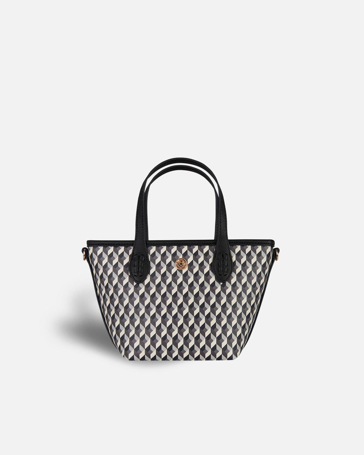 Mini sac à main avec poignée, imprimé géométrique