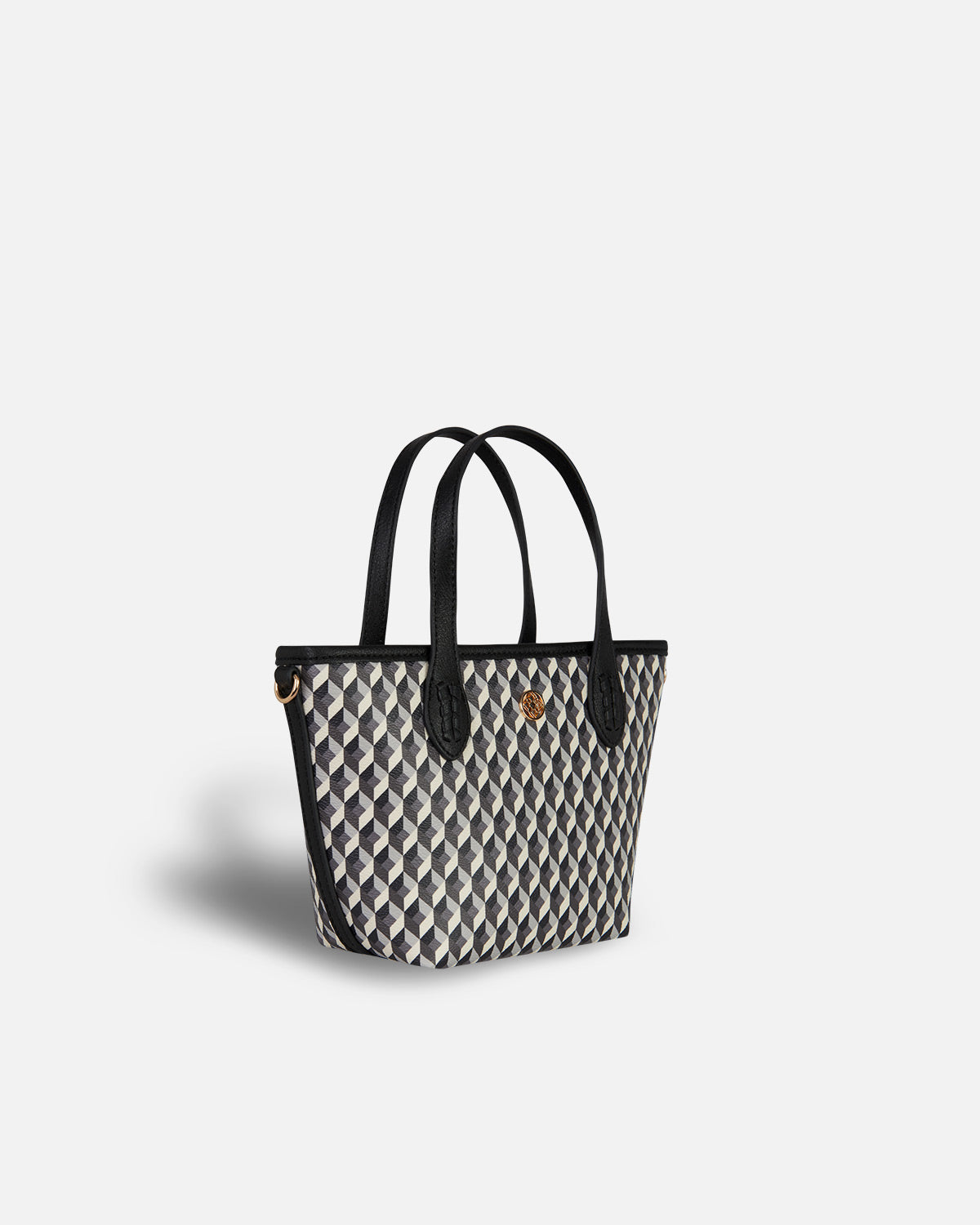 Mini sac à main avec poignée, imprimé géométrique