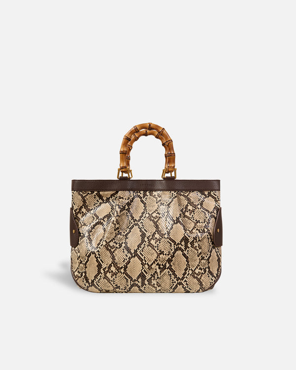 Medium Tote Snake Beige Bag