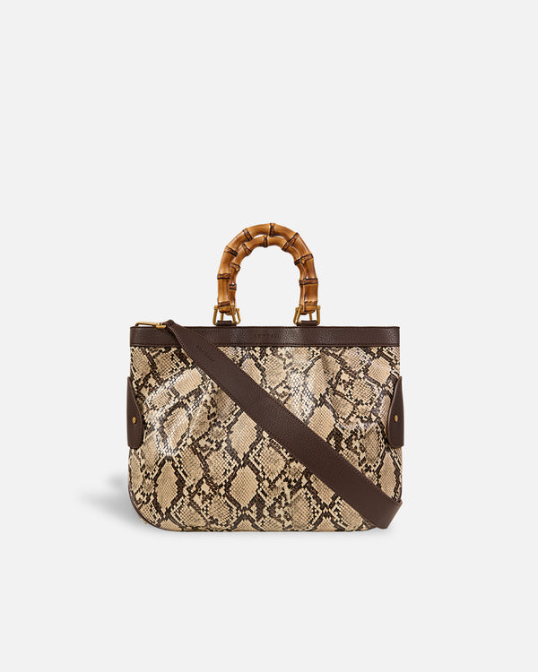 Medium Tote Snake Beige Bag