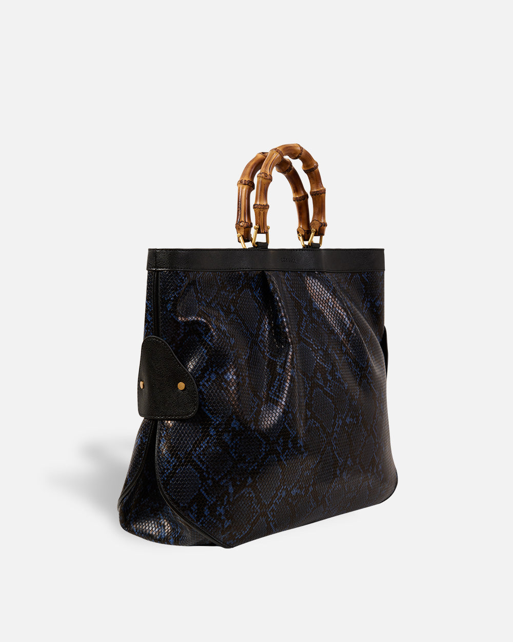 Grand sac fourre-tout en serpent Navy