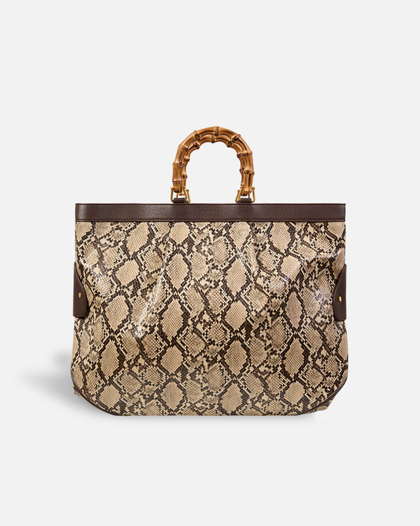 Grand sac fourre-tout Snake Beige