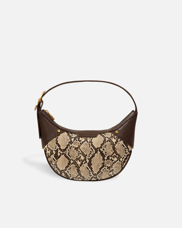 Sac à main Halfmoon Snake Beige