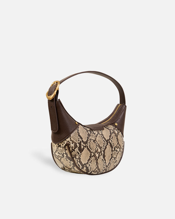 Sac à main Halfmoon Snake Beige