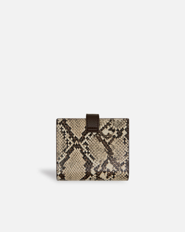 Portefeuille en serpent beige