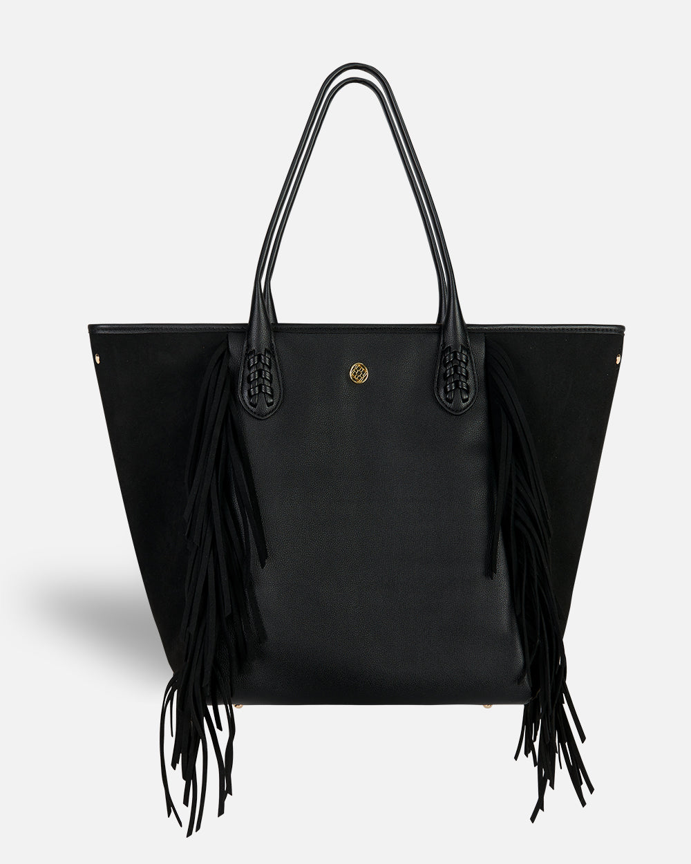 Grand sac à main noir avec franges