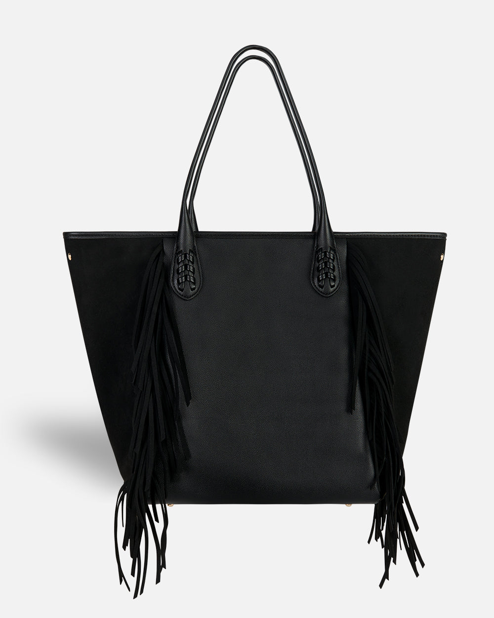 Sac à main noir à franges