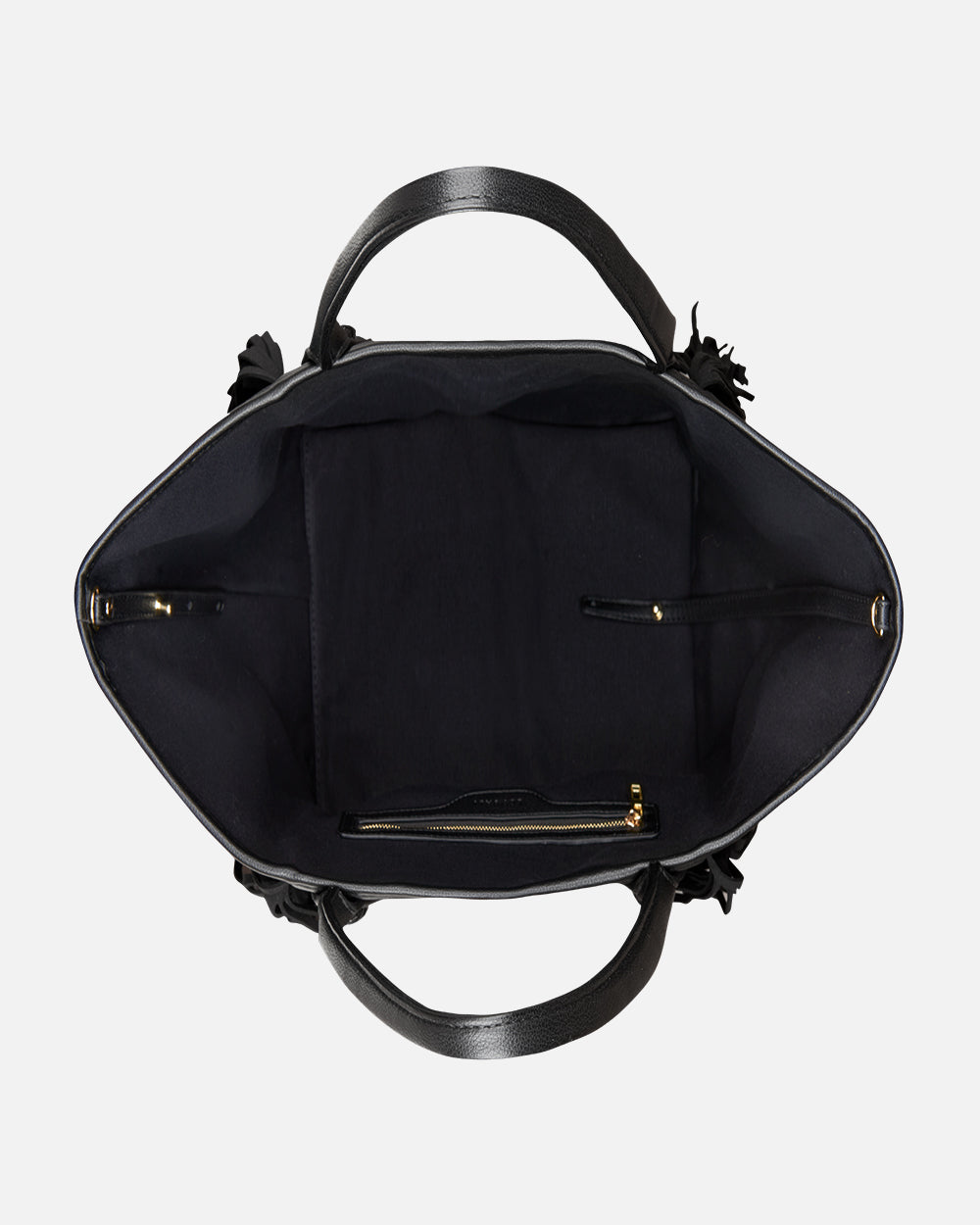 Sac de shopping noir à l'intérieur
