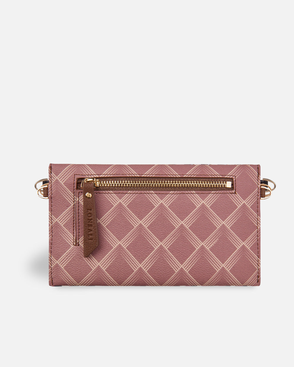 sac à bandoulière nude foncé pour femme avec fermeture à bouton et à glissière à l'arrière