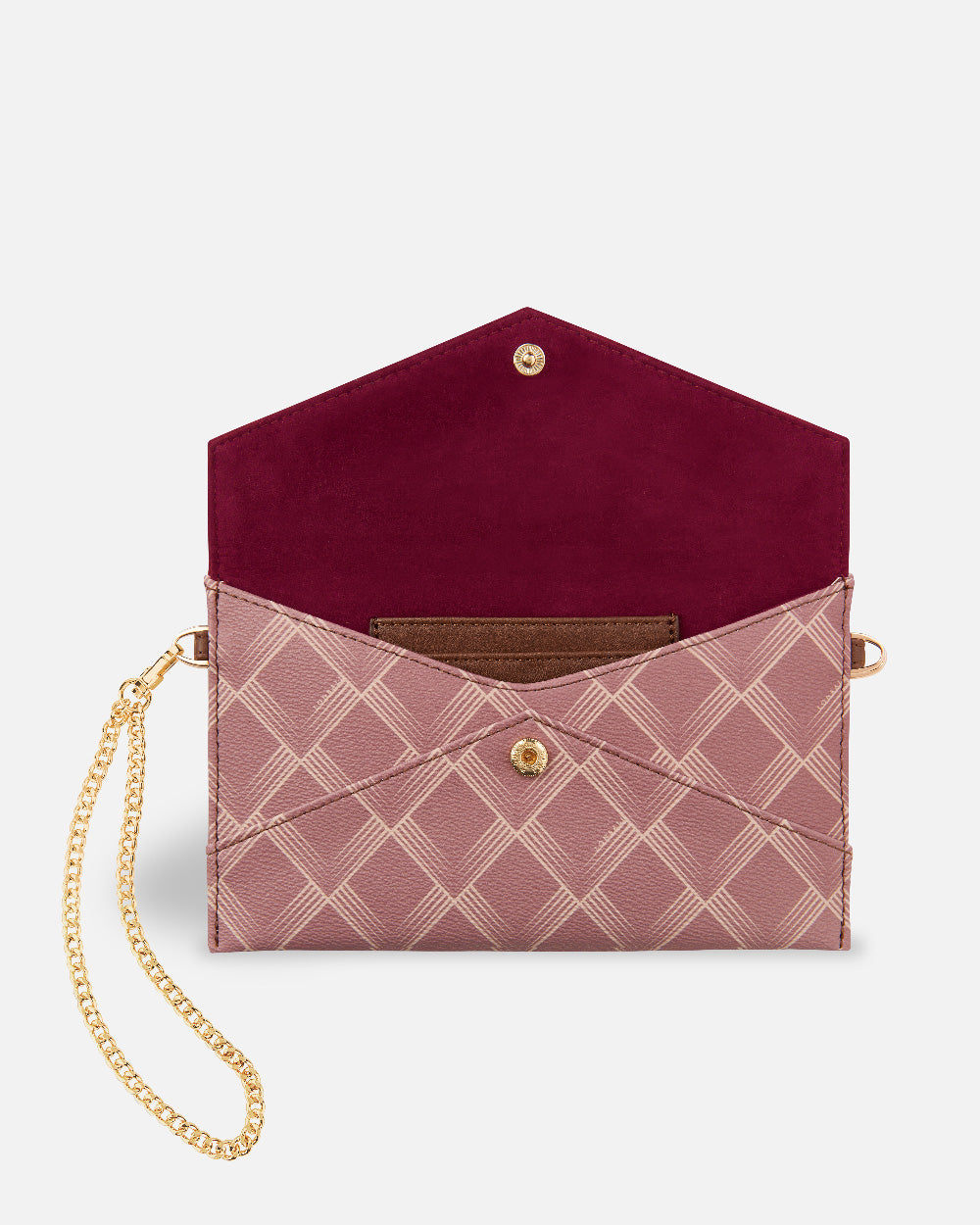 sac à bandoulière nude foncé avec fermeture intérieure à bouton