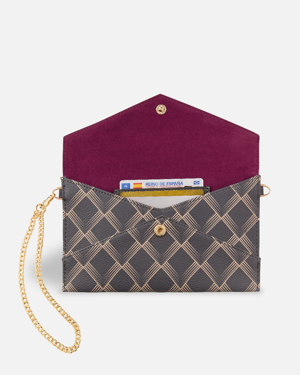 XXL sac à main avec imprimé géométrique marron et noir pour femmes à l'intérieur