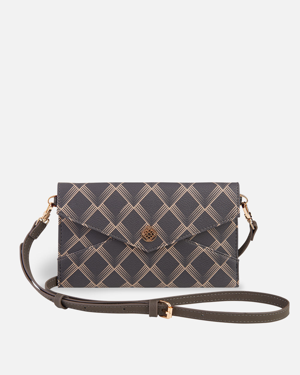 XXL sac à main pour femmes avec imprimé géométrique marron et noir et bandoulière