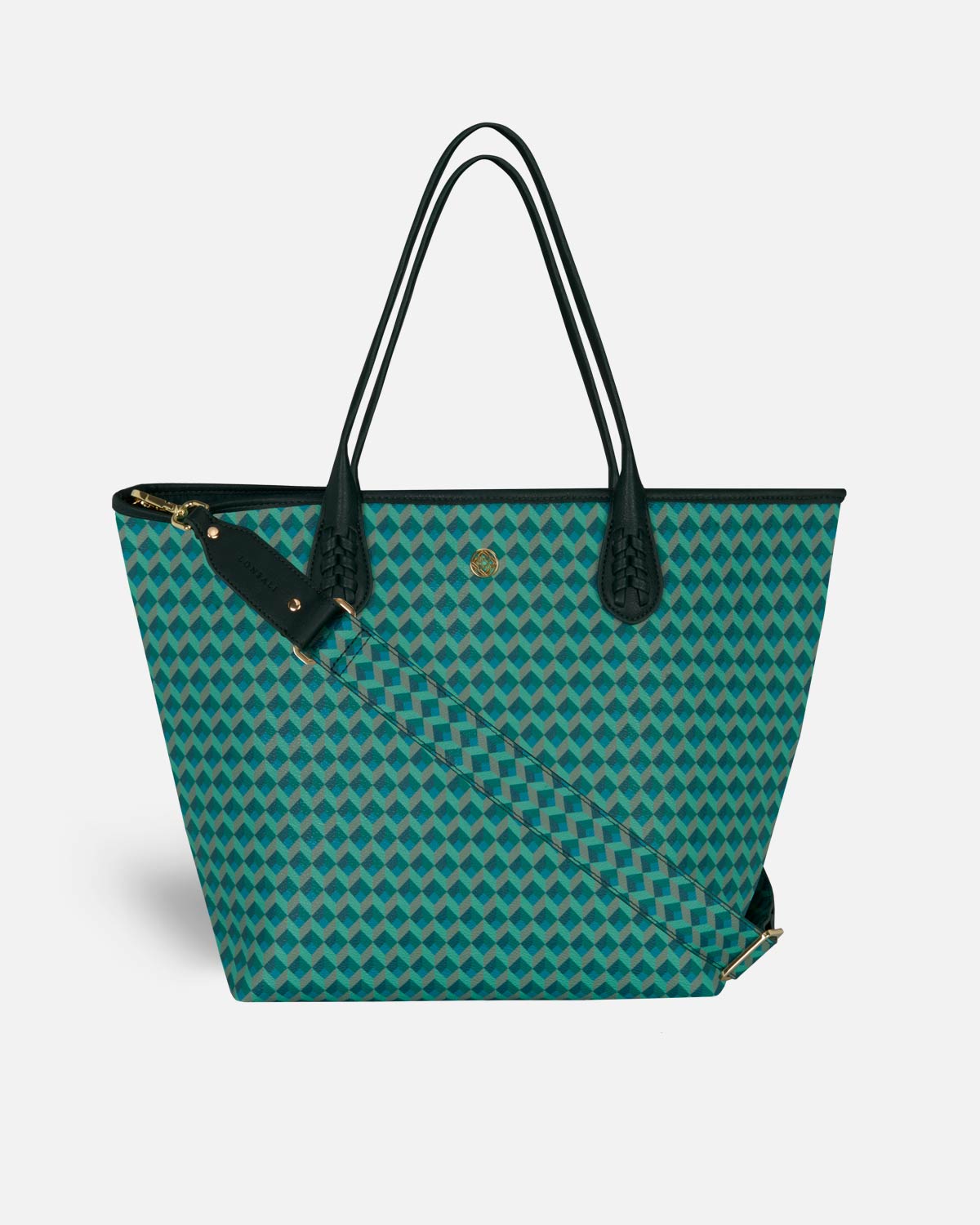 shopping Sac vert avec bandoulière assortie