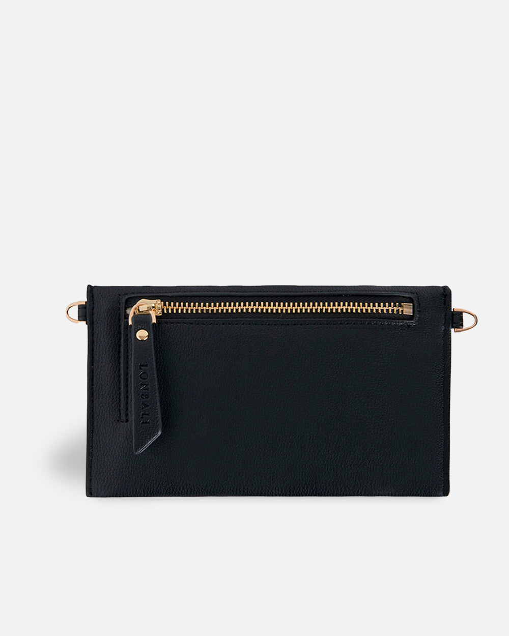 sac messager noir pour femme en matériaux recyclés avec fermeture à glissière arrière