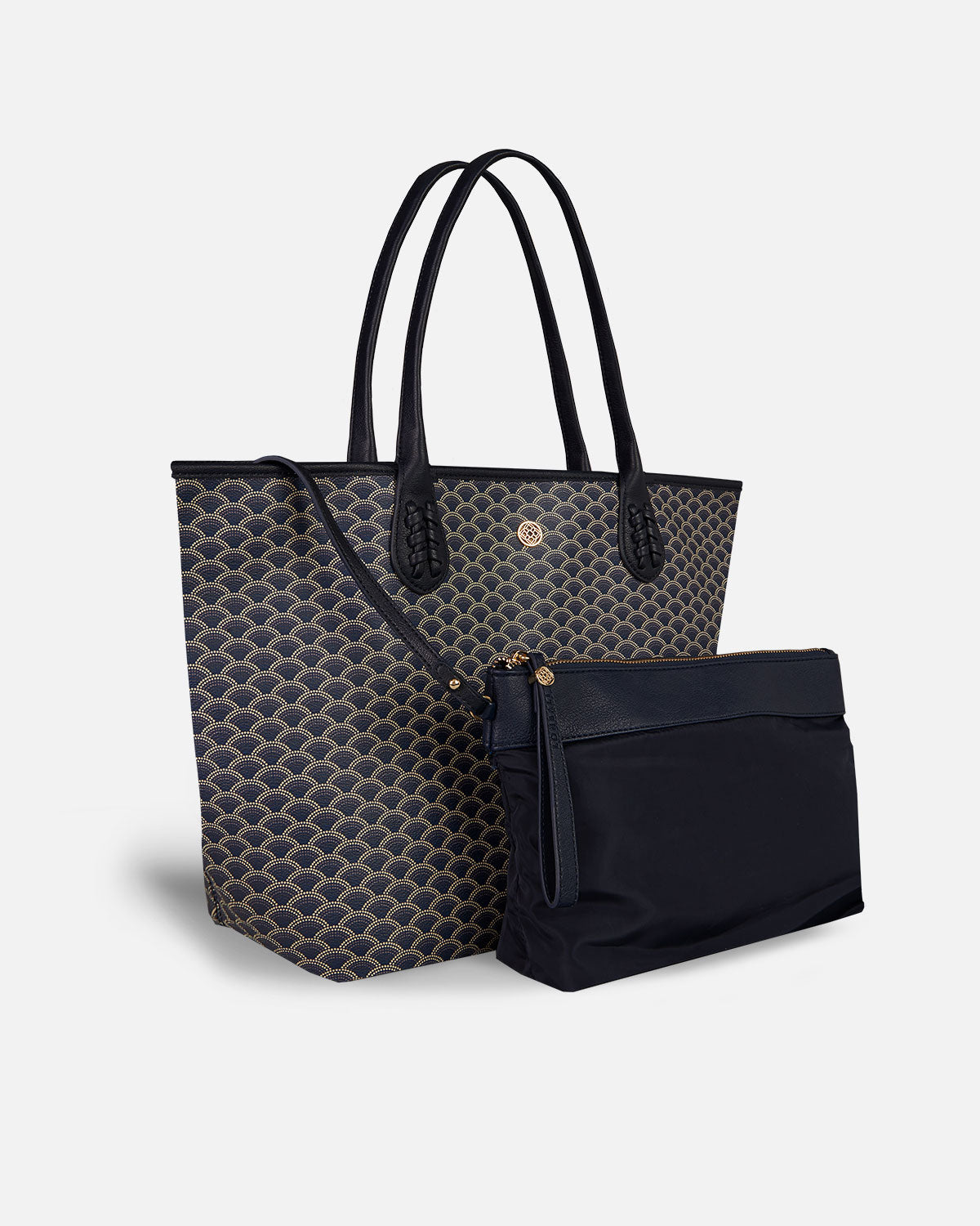 Kubu Sac shopper bleu marine avec trousse de toilette assortie