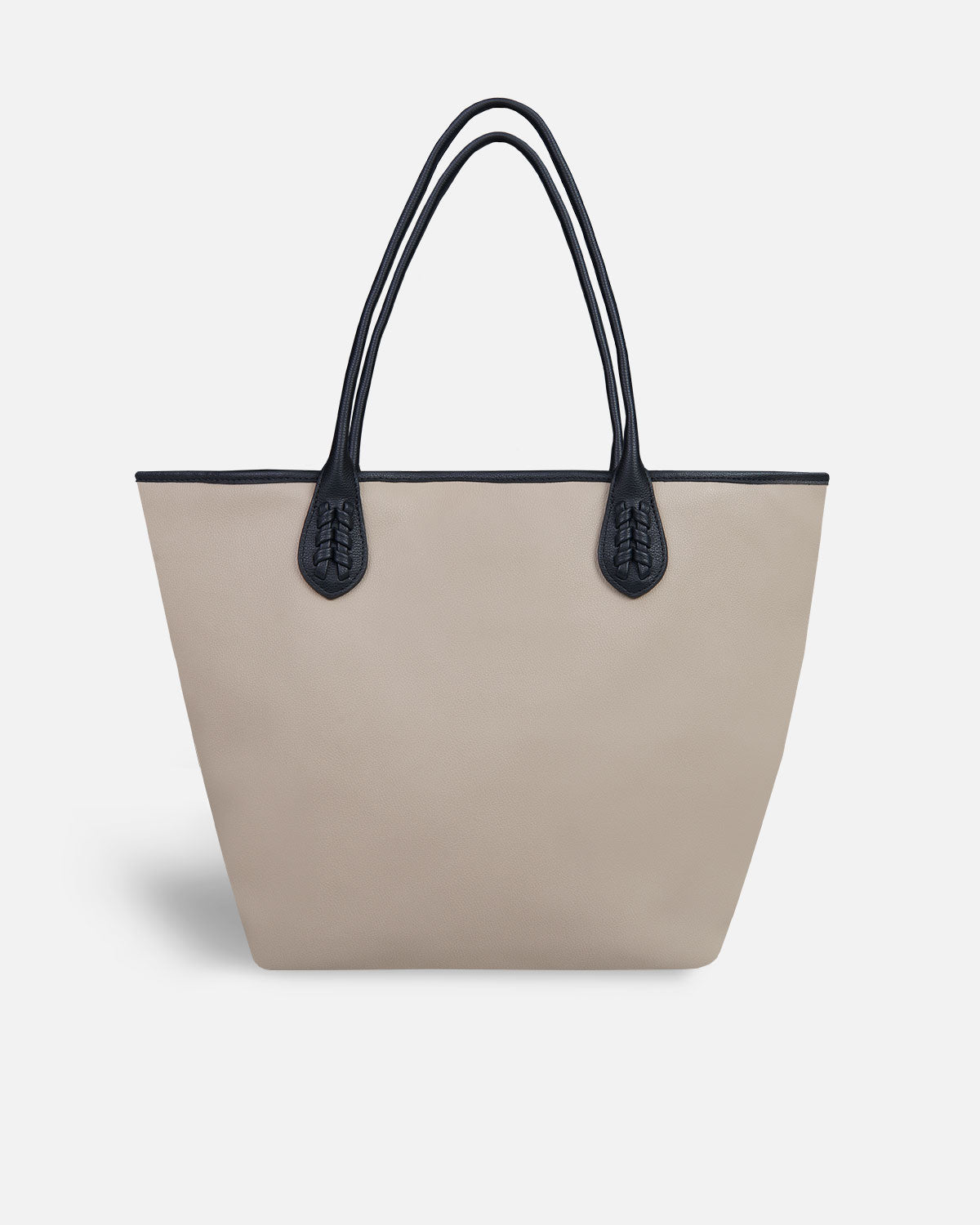 shopping Sac recyclé style couleur beige poignées noires