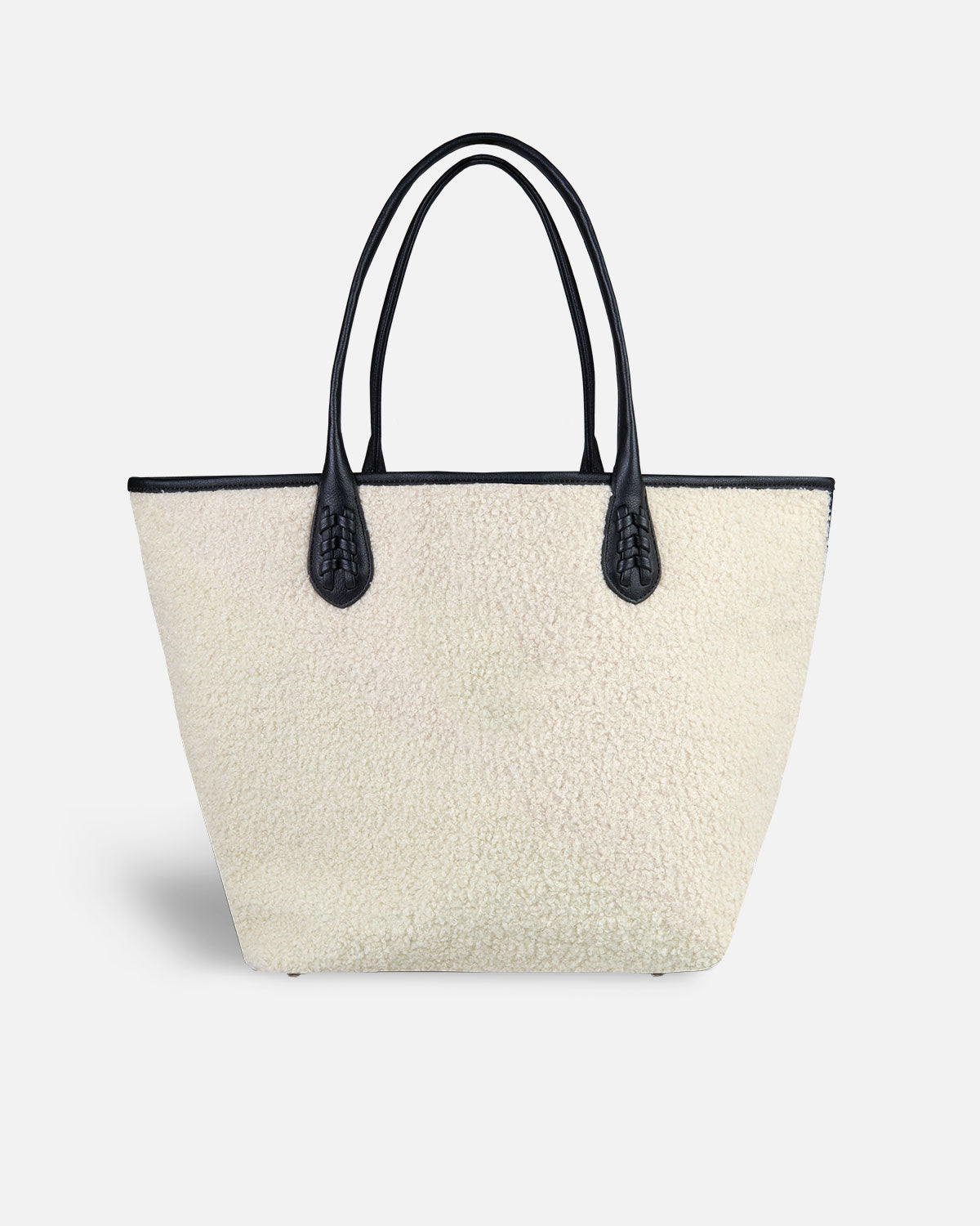 shopping Sac à main blanc au dos avec poignées noires