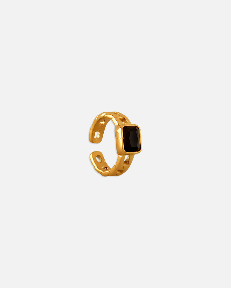 Bague femme avec pierre noire