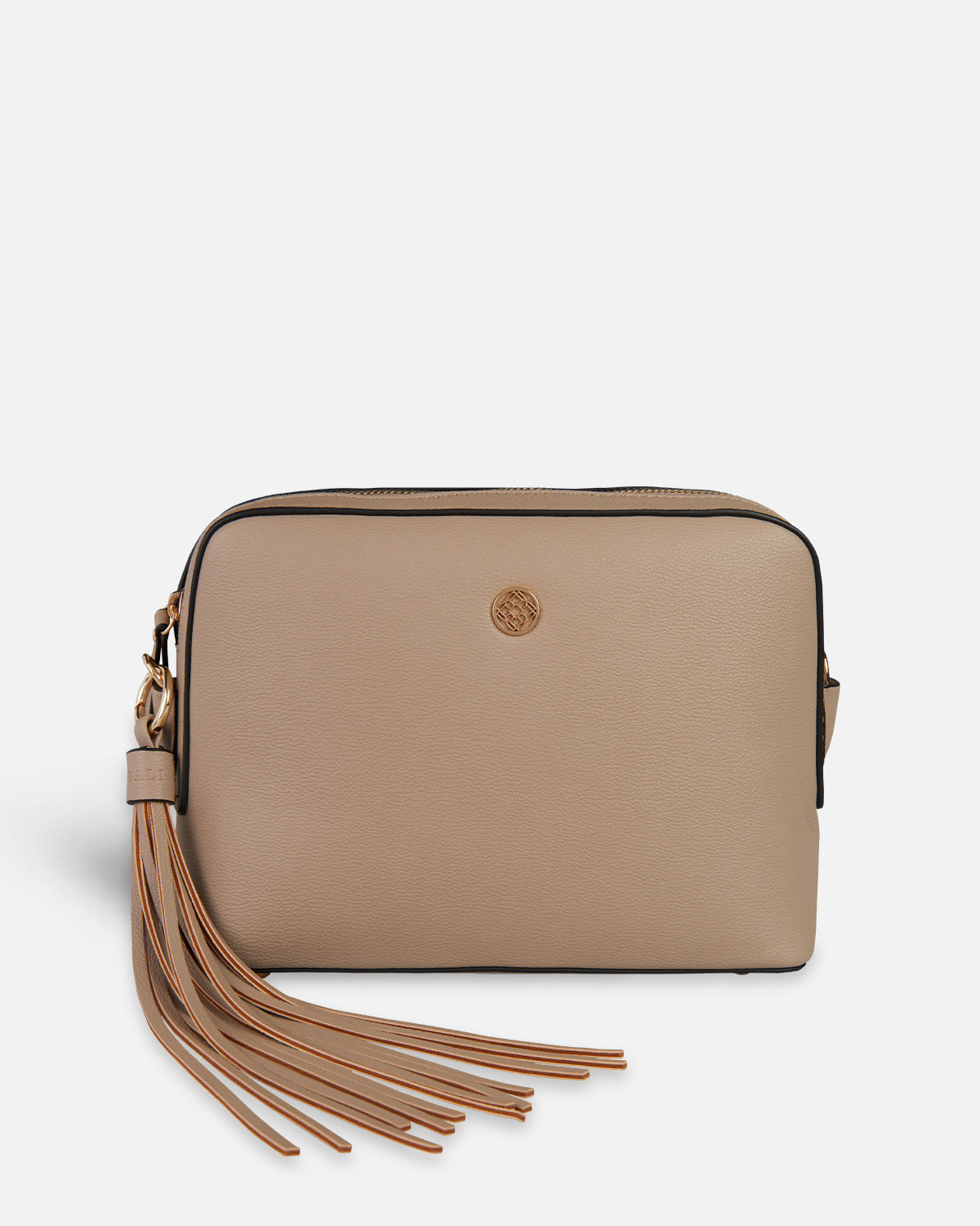 sac à bandoulière beige avec franges