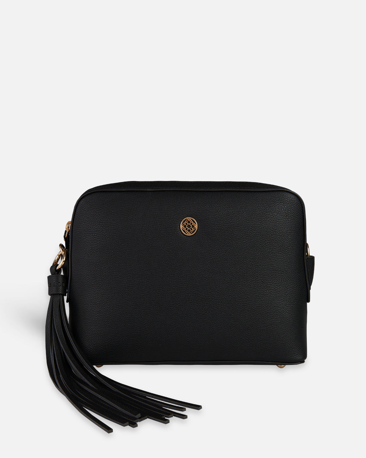 Sac à bandoulière noir avec franges