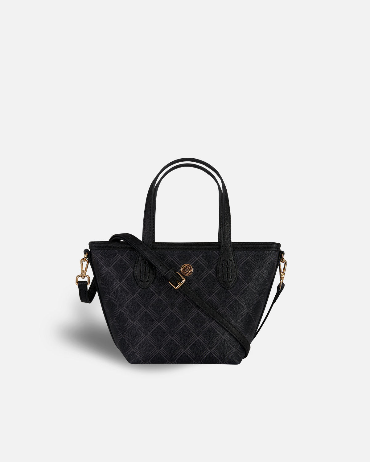petit sac à main kensington noir avec poignée et détails dorés